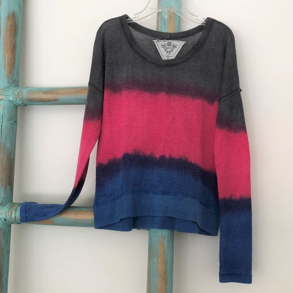 T2love  Girls Long Sleeve Ombre Tie Dye Lightweight Sweater Knit Top